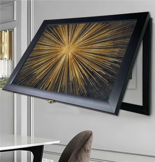 Мультифункциональная Картина - Золотое солнце, 30x40cm, Белая Рама